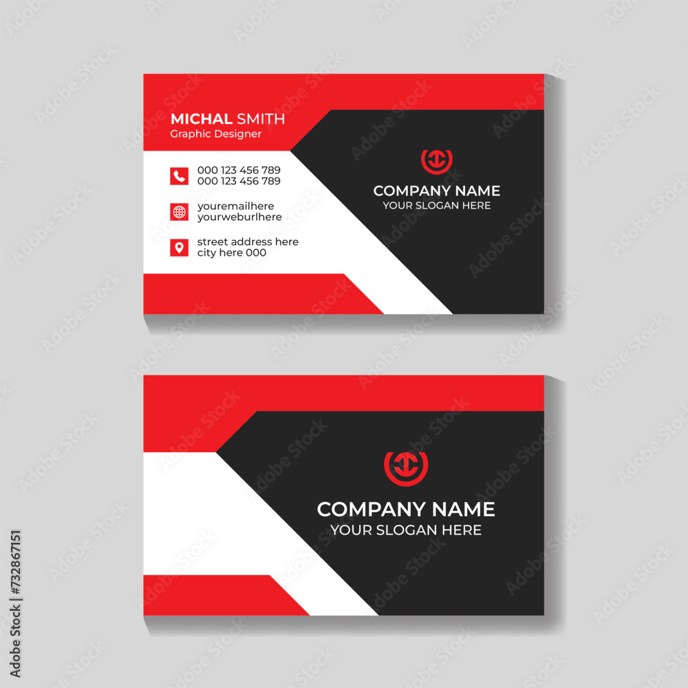 Professional creative modern clean business card design template