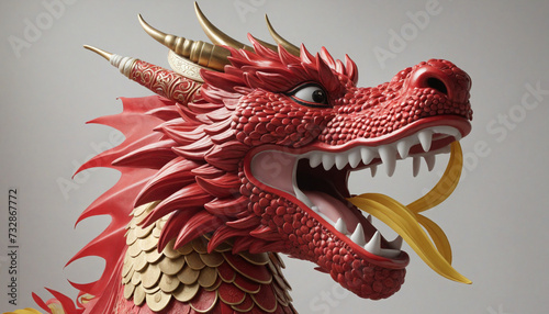 Vibrant Chinese Dragon Joyously Ringing in the Lunar New Year