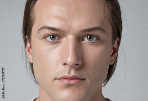 Traditional human male face, frontal perspective