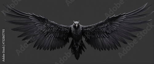 Pair of black wings, cut out photo