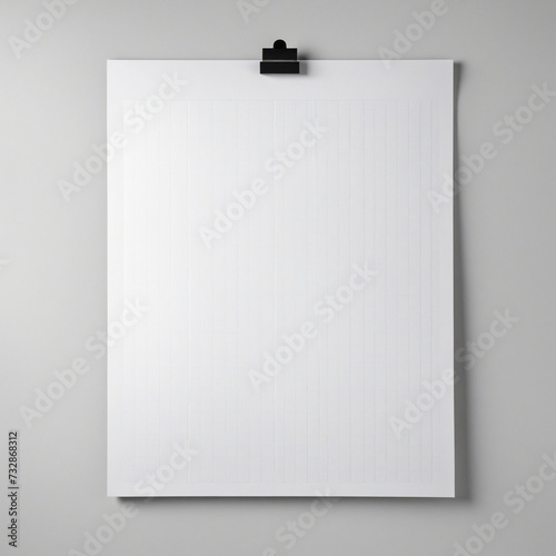 Blank empty square sheet of white paper with curled corner © SR07XC3
