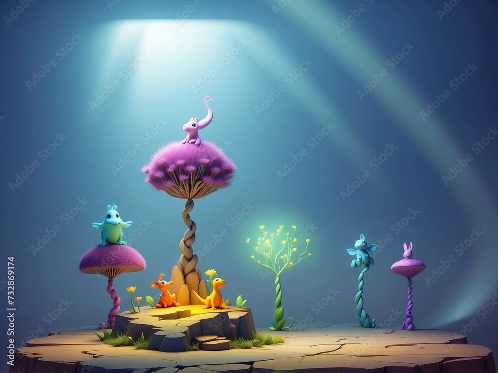 Naklejka premium magic lamp in the night