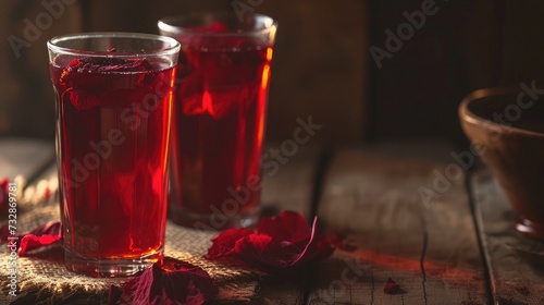 Mexican hibiscus tea in a glass