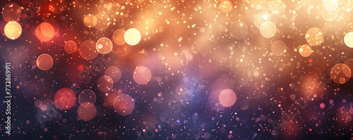 Abstract Bokeh Lights Background in Warm and Cool Tones for Festive Design