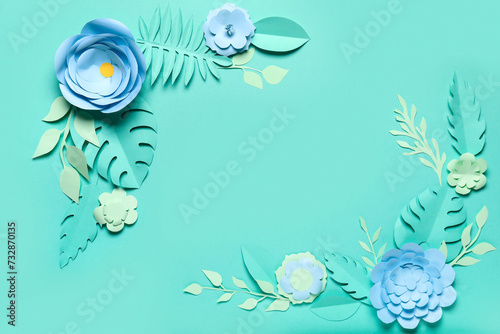 Frame made of paper flowers...
