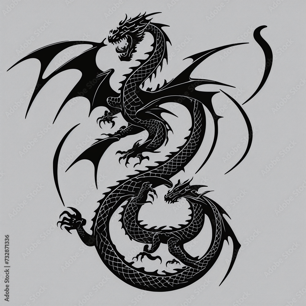 black dragon on white logo