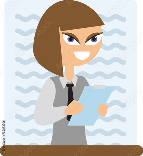female secretary flat design vector