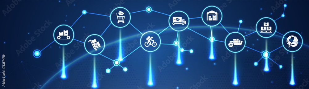 green logistics and supply chain vector illustration. Concept with connected icons related to sustainable transport green logistics and supply chain vector illustration. Concept with connected icons related to sustainable transport