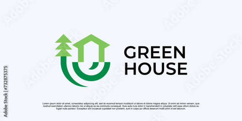 eco-friendly logo for a green home, green city idea, green environment icon