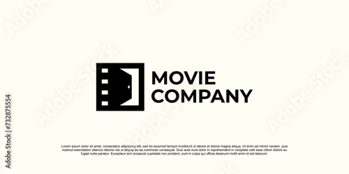 open movie logo, creative combination logo