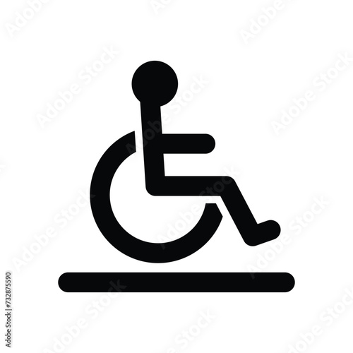 Wheelchair, handicapped or accessibility parking or access sign vector icon