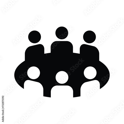 Business meeting icon vector. People group sign. Teamwork symbol.