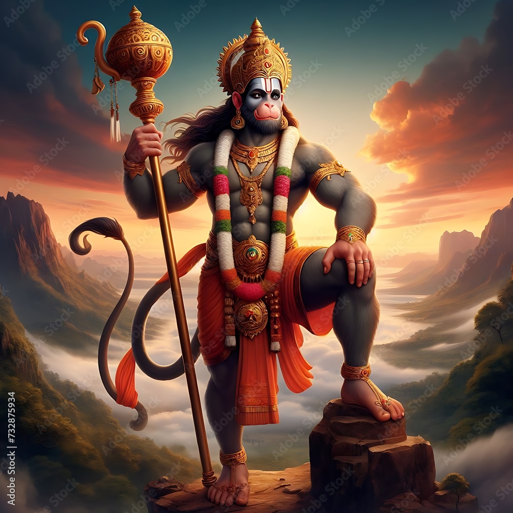 Foto de Lord Hanuman Portrait do Stock Adobe Stock