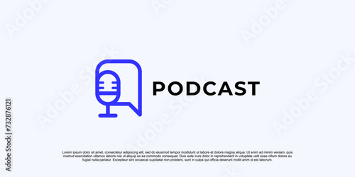 bubble chat podcast logo design