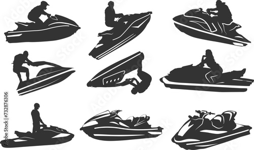 Jet ski silhouette, Jet ski vector, Extreme jet ski silhouette, Jet ski svg, Jet ski clipart.