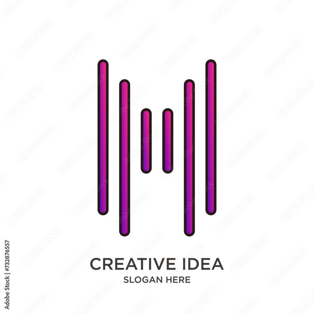 Music logo design gradient colorful simple modern Music logo design gradient colorful simple modern