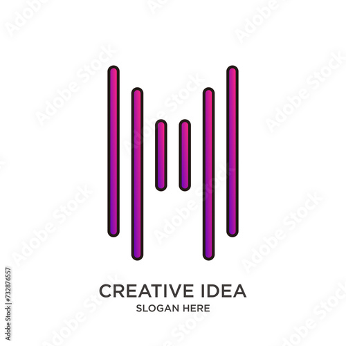 Music logo design gradient colorful simple modern