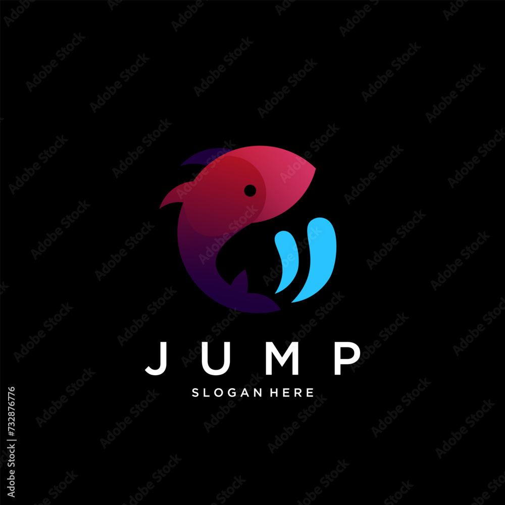 fish logo design colorful gradient fish logo design colorful gradient