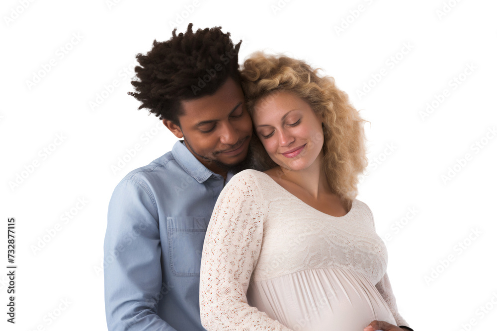 Happy family couple expecting baby, pregnancy concept, isolated on transparent background Happy family couple expecting baby, pregnancy concept, isolated on transparent background