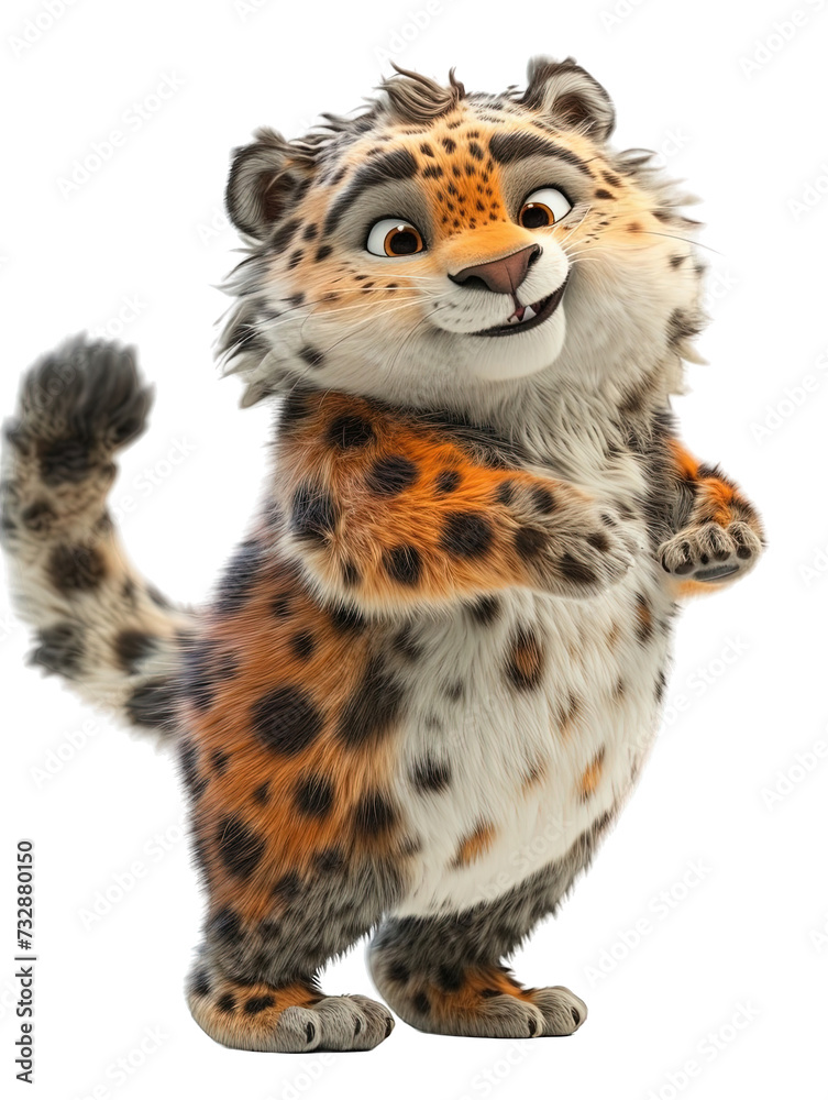 Fototapeta premium Cute Fluffy Leopard