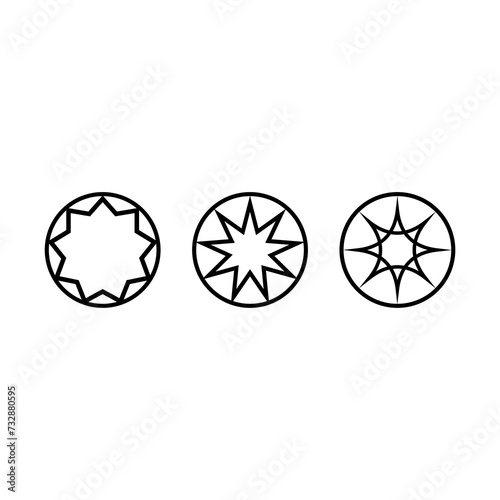 logo design vector abstract template modern symbol icon logo 9 pointed star photo