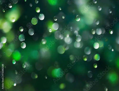  More water drops on dark green blur background
