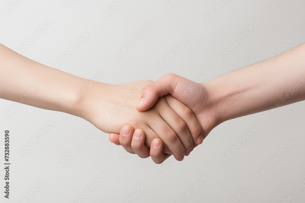 A Couple Holding Hands or Giving a Handshake with a White Background A Couple Holding Hands or Giving a Handshake with a White Background