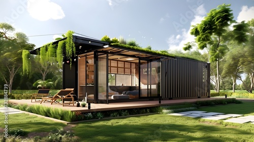 Eco-Friendly Ingenuity: Container House Design for Sustainable Living in a Tiny Portable Home © Muhammad