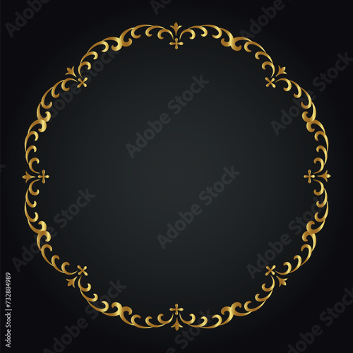 Wallpaper Mural Luxury decorative round frame. Retro ornamental frame, vintage circle ornaments, ornate border. Decorative wedding frames, antique museum image borders. Isolated vector icon Torontodigital.ca