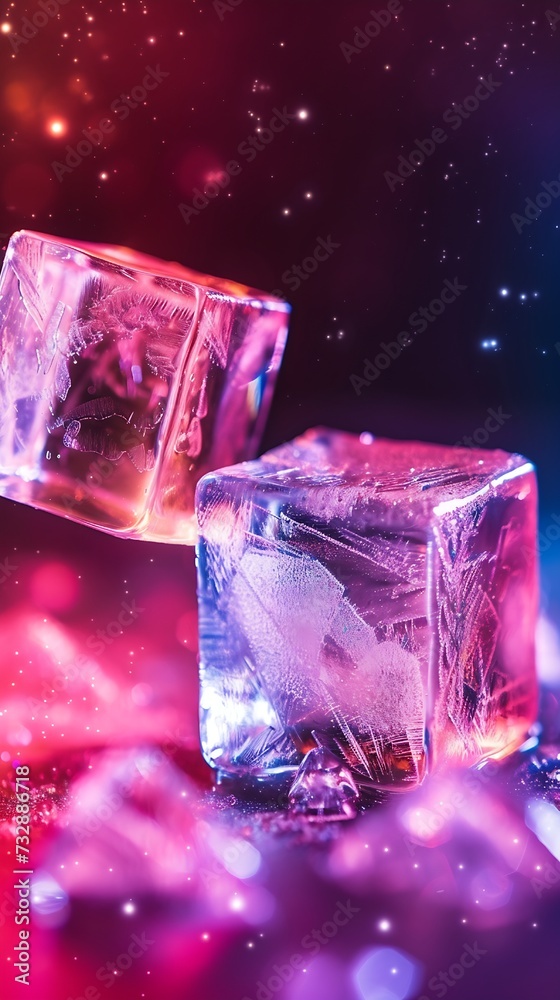 ice cube and glass