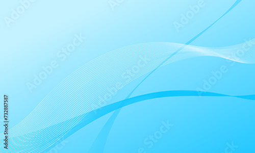 blue light line wave curves on smooth gradient abstract background