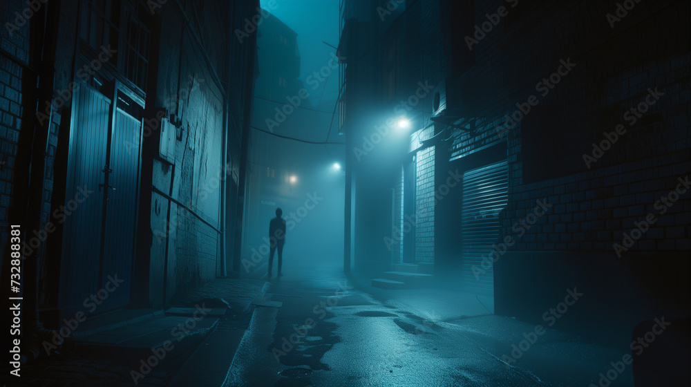 Conveying the mystery of a solitary figure in the dark alley Conveying the mystery of a solitary figure in the dark alley