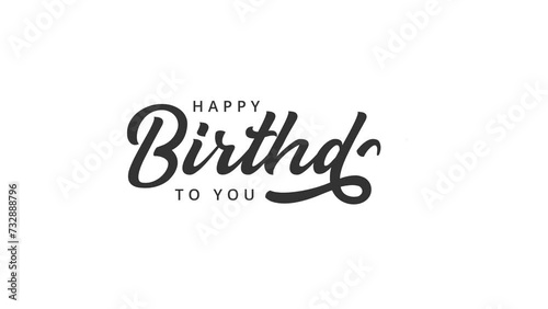 Happy birthday word lettering animated. hand lettering happy birthday