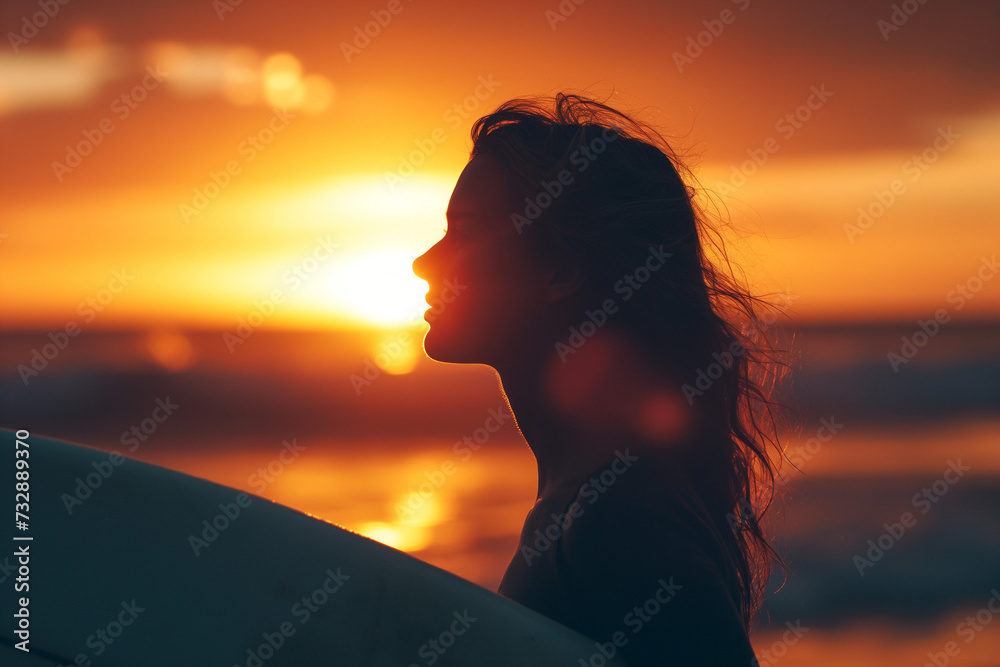 silhouette of a surfer on the beach at sunset silhouette of a surfer on the beach at sunset