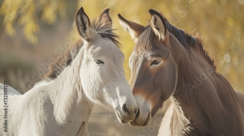 Adorable Bond Between Donkey and Horse AI Generated.