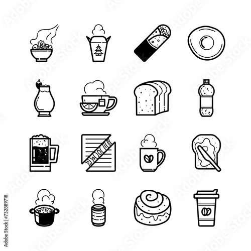 food and drink icons set