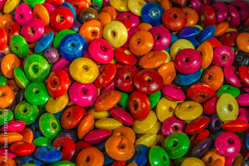 close up of colorful beads photo