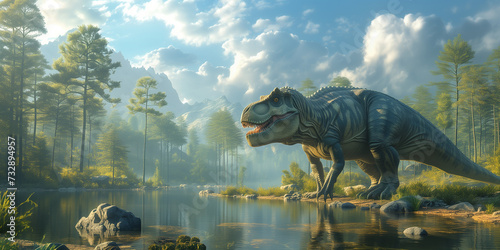 Cretaceous period, Dinosaur era, prehistoric Earth 5k v3 © VRKit360