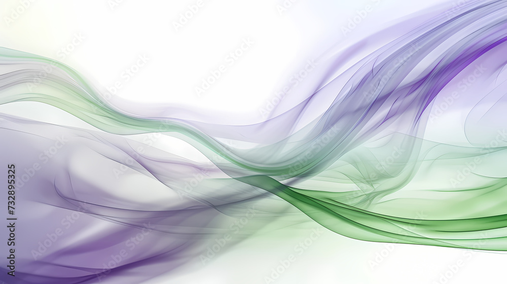 Ethereal Purple and Green Smoke Wisps and Waves on White Background Ethereal Purple and Green Smoke Wisps and Waves on White Background