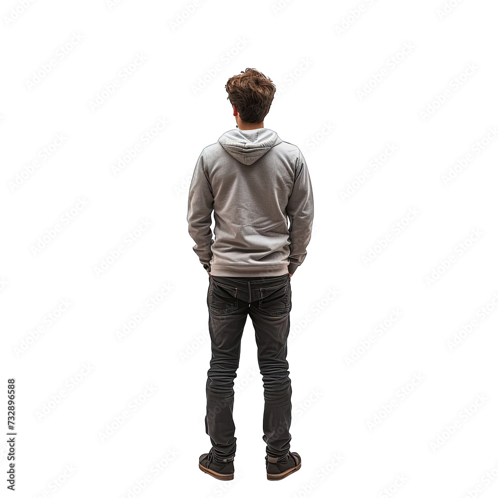 Naklejka premium Standing Man Back View