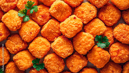 close up of heap nuggets , chicken nuggets, nuggets