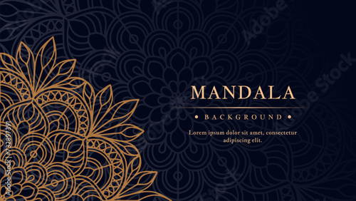 Luxury Mandala Background with golden pattern and minimalism design