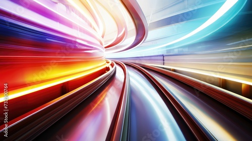 Colorful Railway Track Motion Background for Urban Transportation Designs