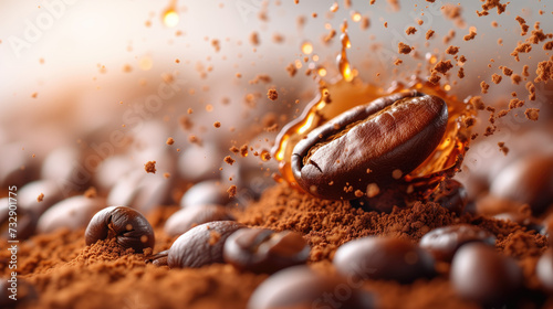 Coffee beans condense into coffee and coffee powder. Coffee beans dissolve and become coffee water.