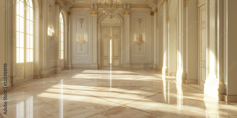 Interior of a luxury mansion - real estate for the ultra wealthy one percent. Empty interior