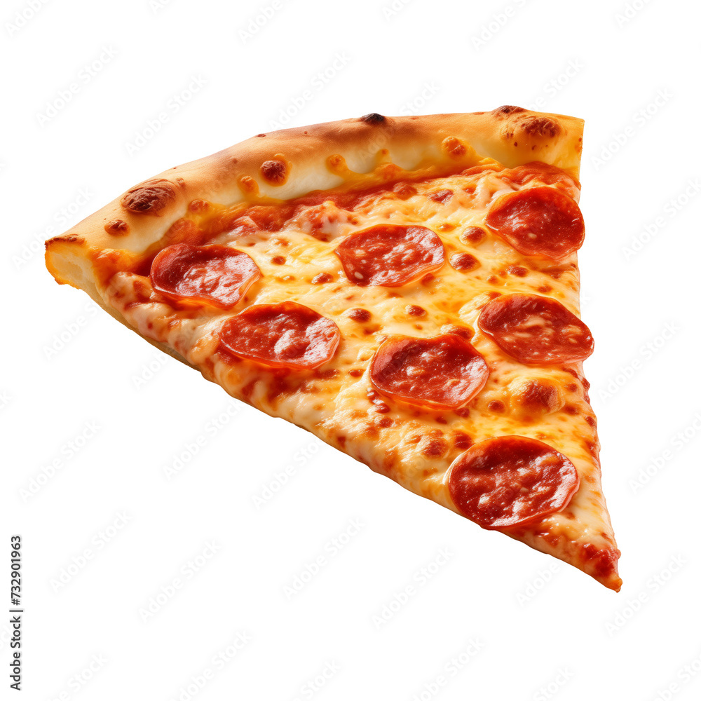 Pepperoni Pizza Slice isolated on a transparent background. Pepperoni Pizza Slice isolated on a transparent background.