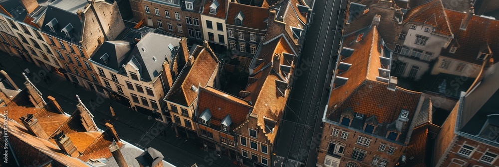 Naklejka premium Bruges, Belgium Urban city concept with skyline