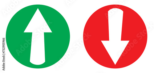 Green up and red down arrow