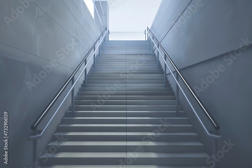 Grand empty dark dirty staircase mock-up - Generative ai  © Lukasz Czajkowski