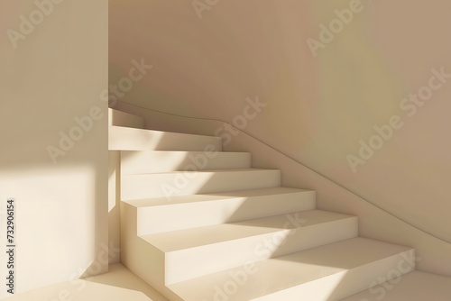 Grand empty staircase mock-up - Generative ai 